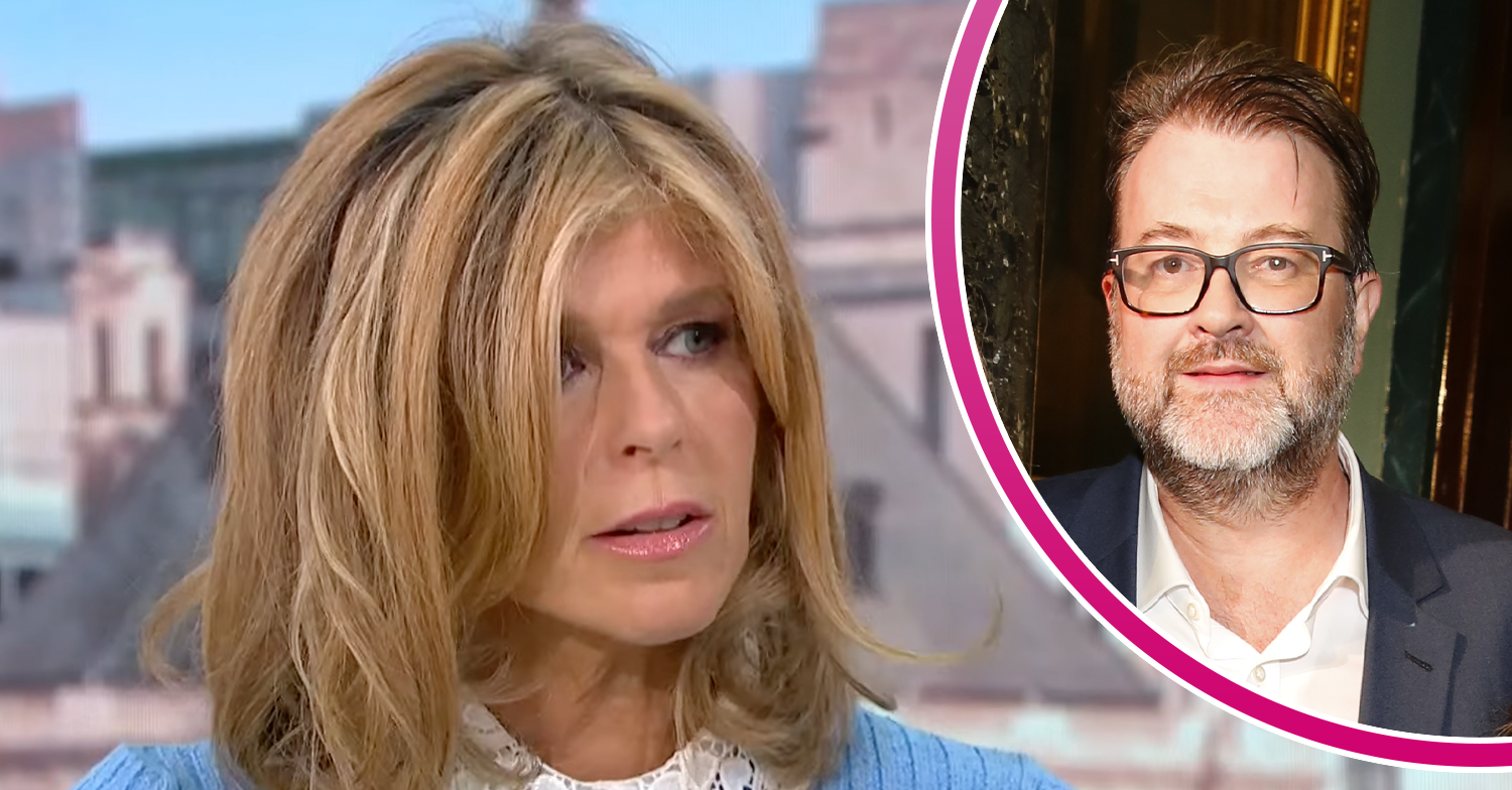 Kate Garraway presenting GMB and Derek Draper inset