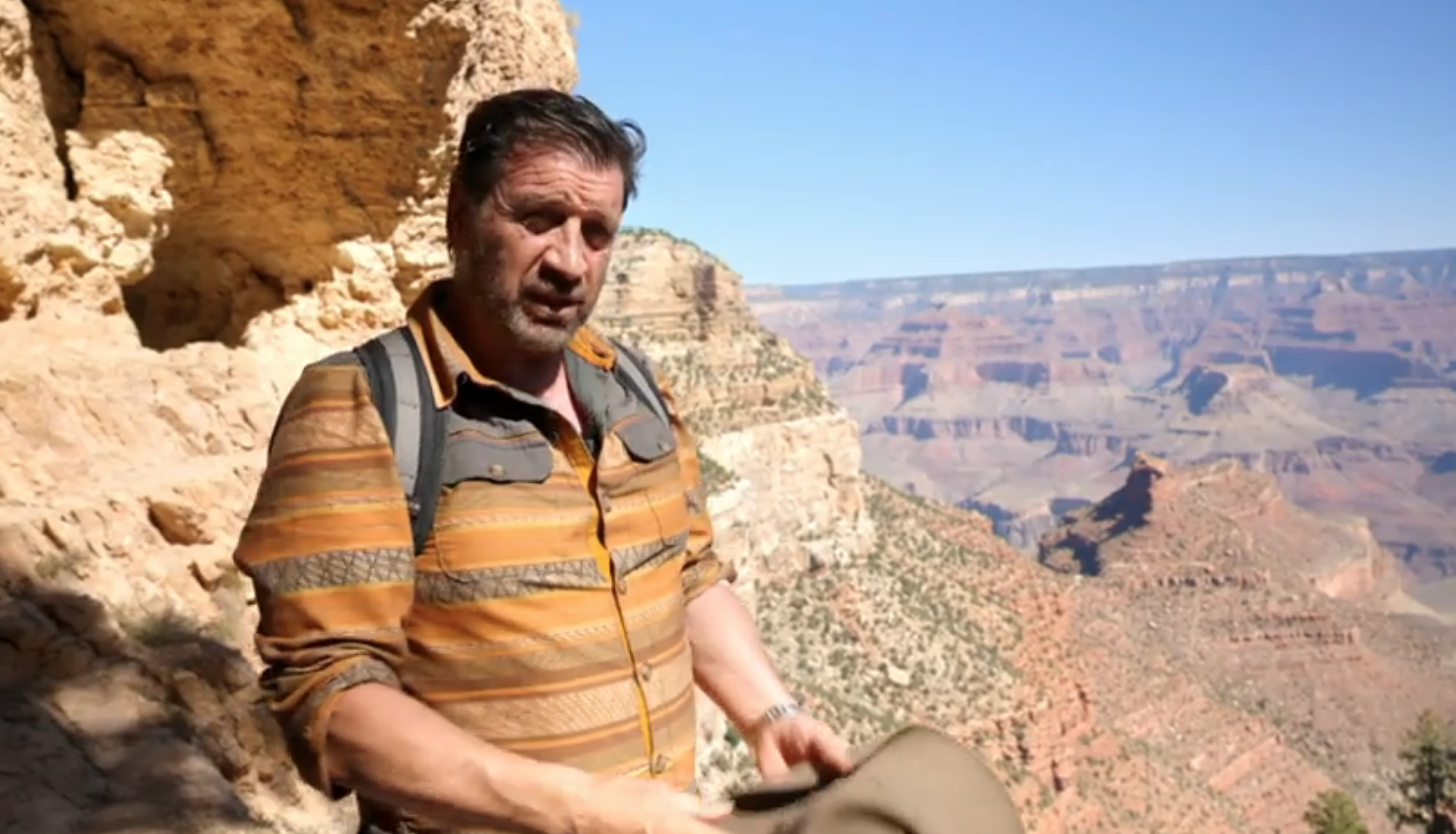 Nick Knowles standing at the edge of the Grand Canyon