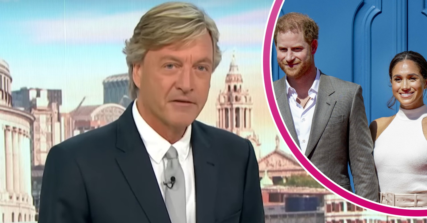 Richard Madeley hosting GMB and Harry and Meghan smiling