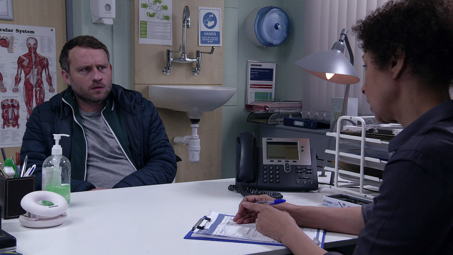 Coronation Street: Paul looks worried in the doctor's office