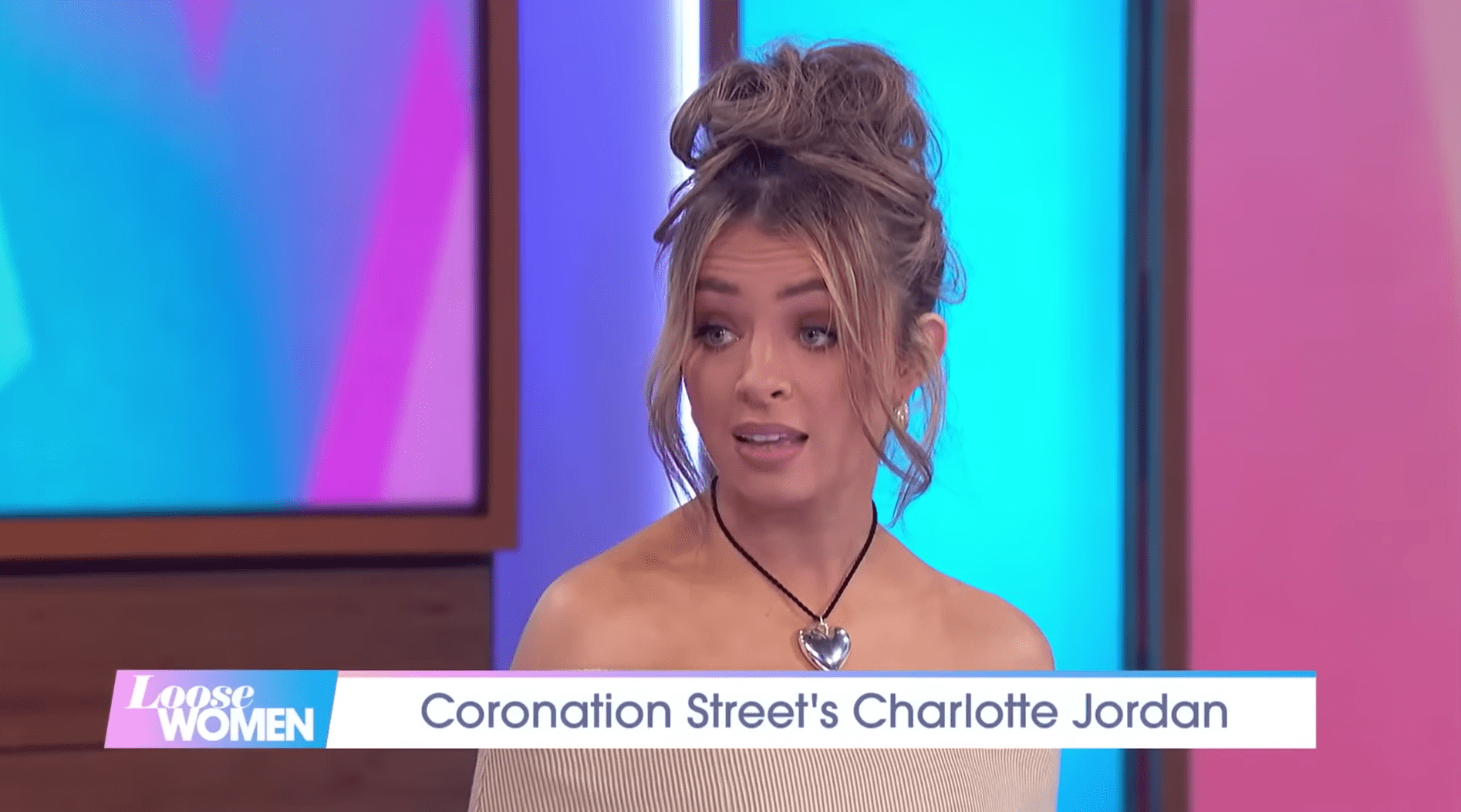 Charlotte Jordan on Loose Women talking about the acid attack storyline