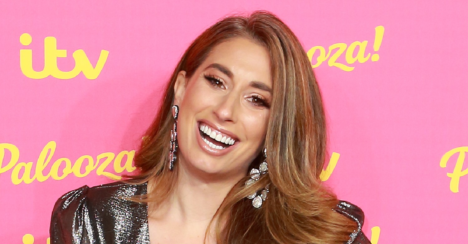 Stacey Solomon smiling on a red carpet