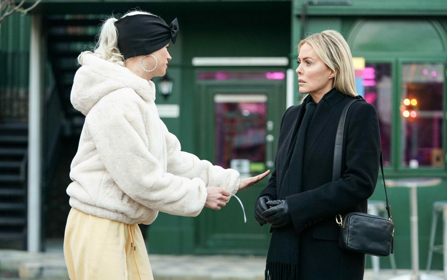 Lola in EastEnders tries to calm worried Emma