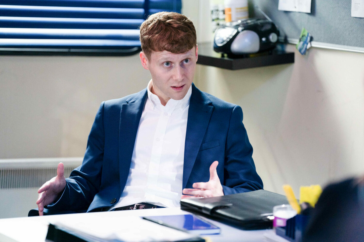 Jay Brown is angry as he gives Emma Harding an ultimatum in the car lot