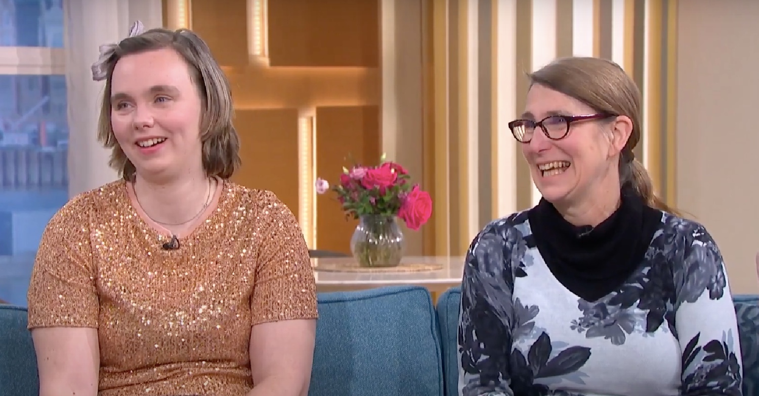 Chloe and Jackie Hammond smiling on This Morning today