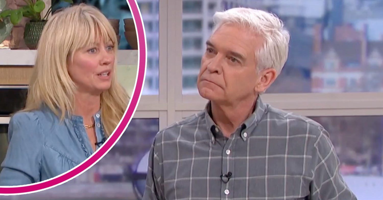 Phillip Schofield looking concerned and Clodagh McKenna looking shocked on This Morning