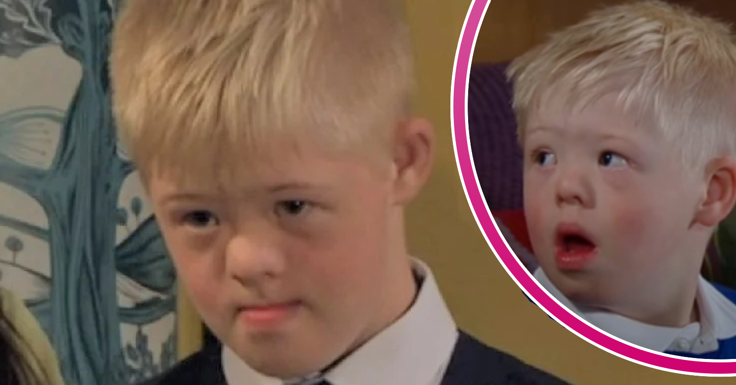 Emmerdale's Leo and, in a bubble, Leo