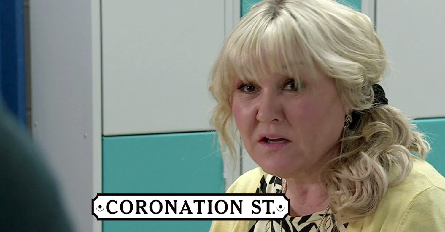 Beth looking angry on Coronation Street; inset, Corrie logo (Credit: ITV/Composite: Entertainment Daily)