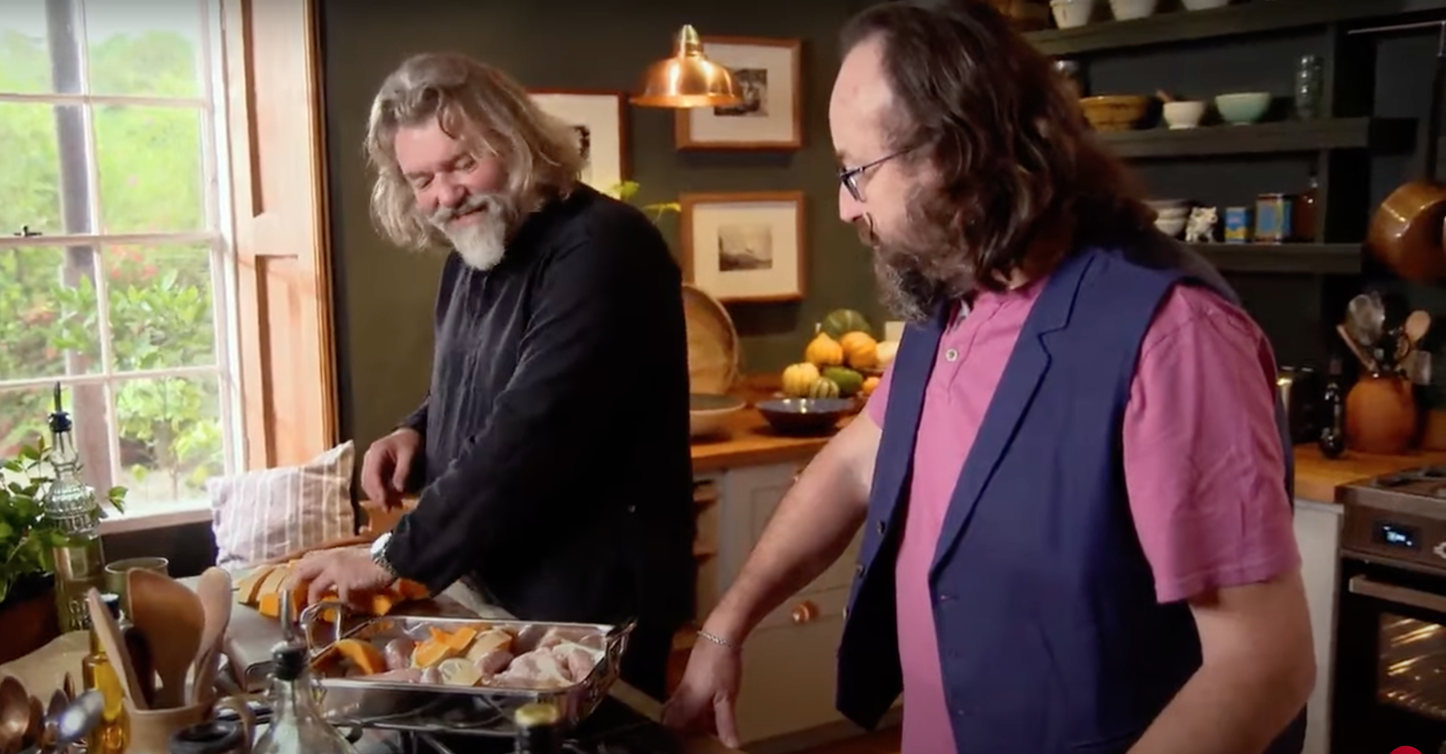 Hairy Bikers David Myers and Si King cooking together 