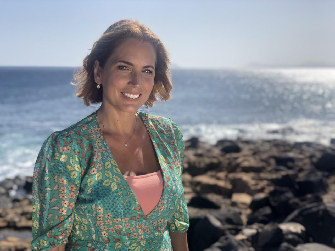 Jasmine Harman smiling on A Place In The Sun