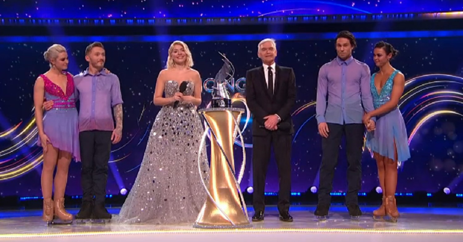 Nile Wilson and Joey Essex with Holly and Phil on Dancing On Ice final