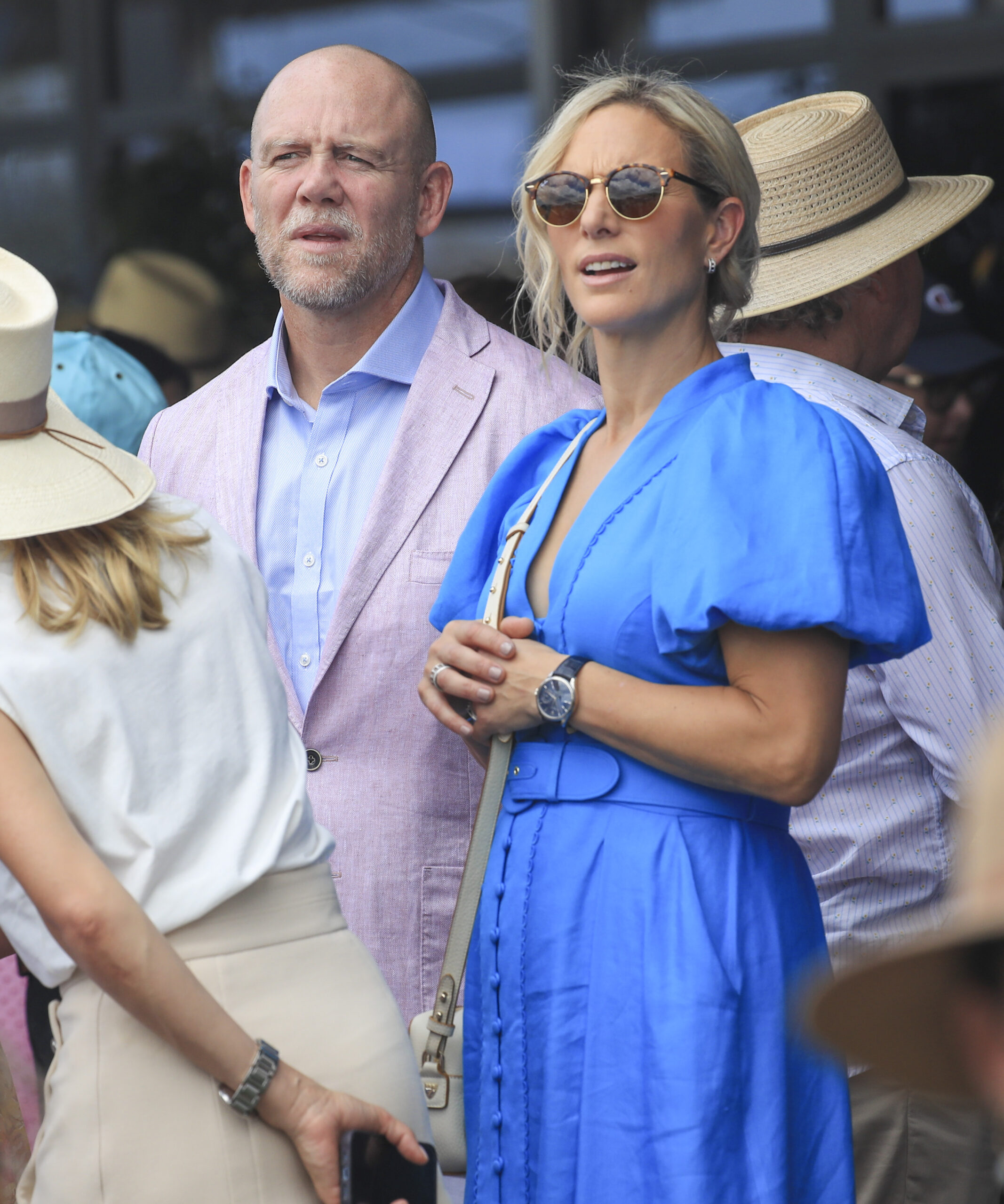 Mike Tindall and wife Zara Tindall watching 