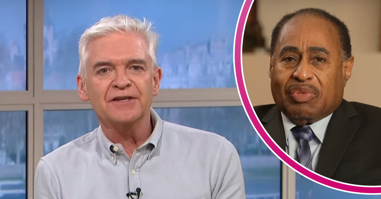 Phillip Schofield on This Morning today / Ronald Mallett looking unimpressed