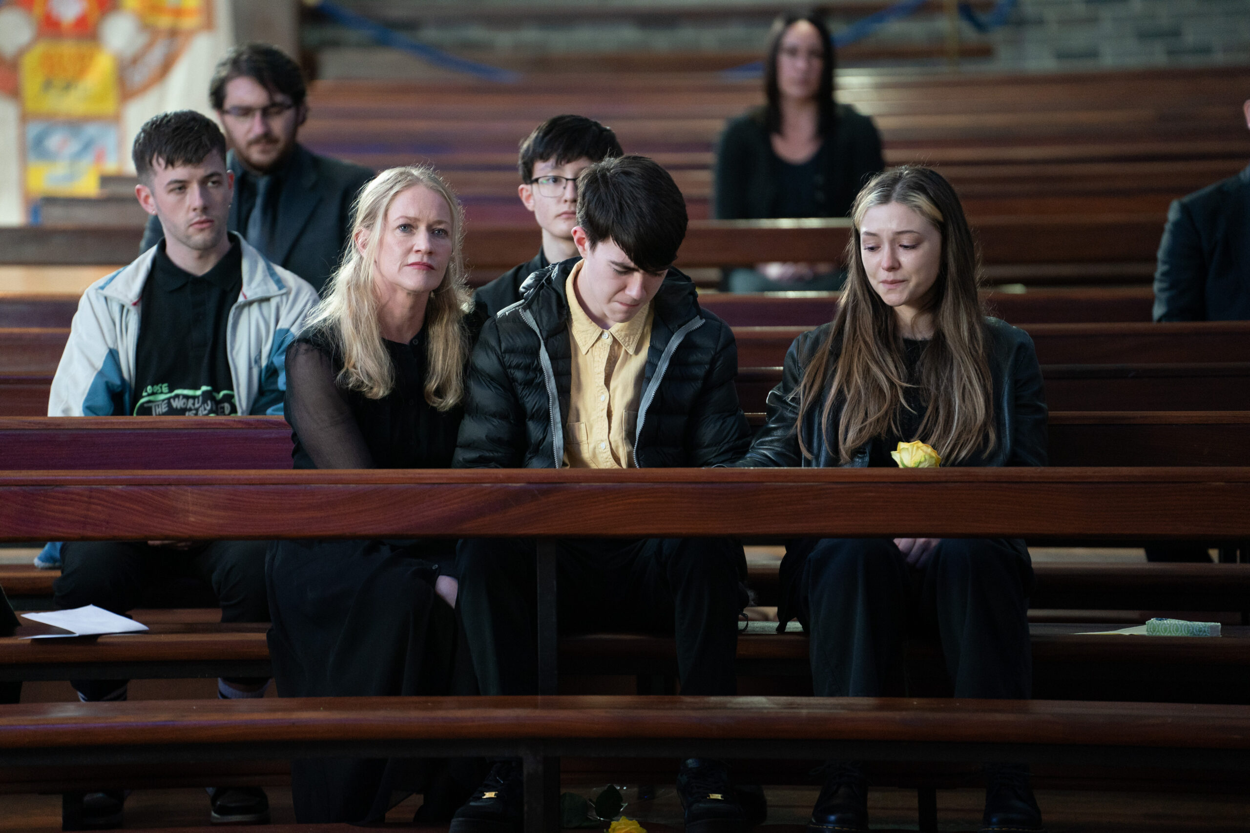 Collette attends the funeral of her daughter in Redemption