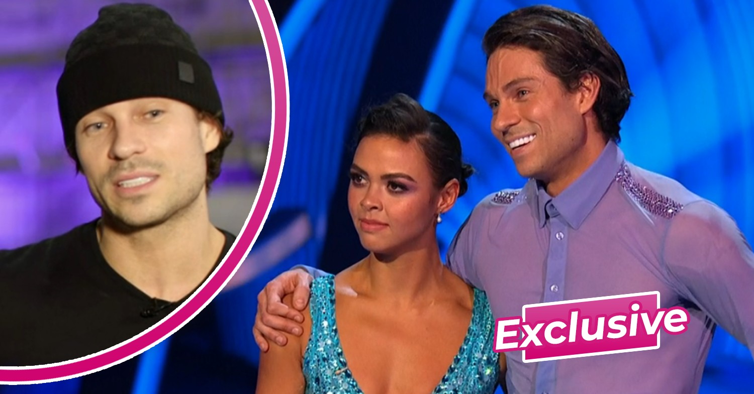 Joey Essex behind the scenes at Dancing On Ice and him and Vanessa Bauer after Bolero with ED exclusive badge
