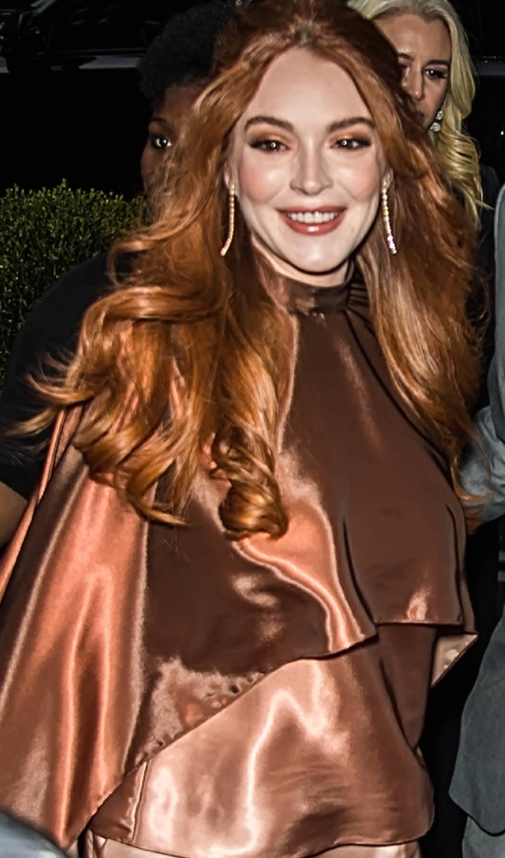 Lindsay Lohan smiles
