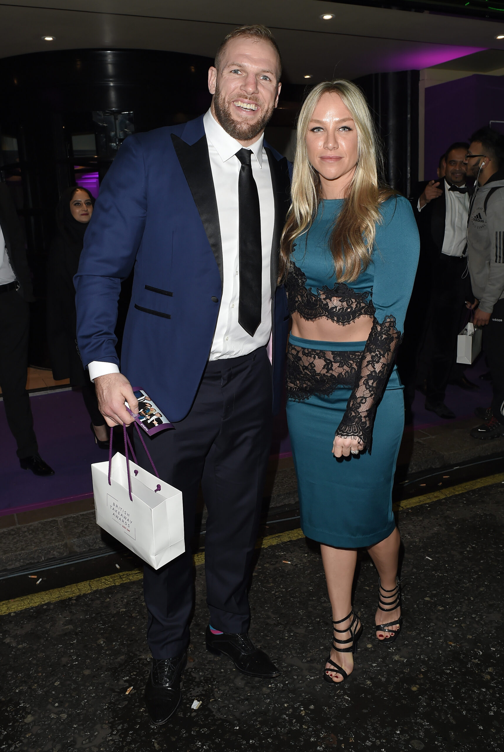 Chloe Madeley and James Haskell smiling 