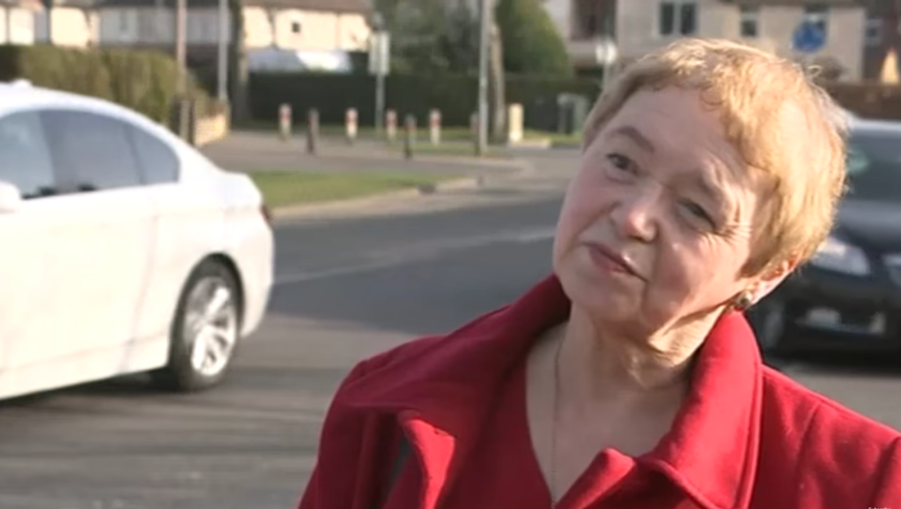 Joan Lawrence outside Claudia's home in York