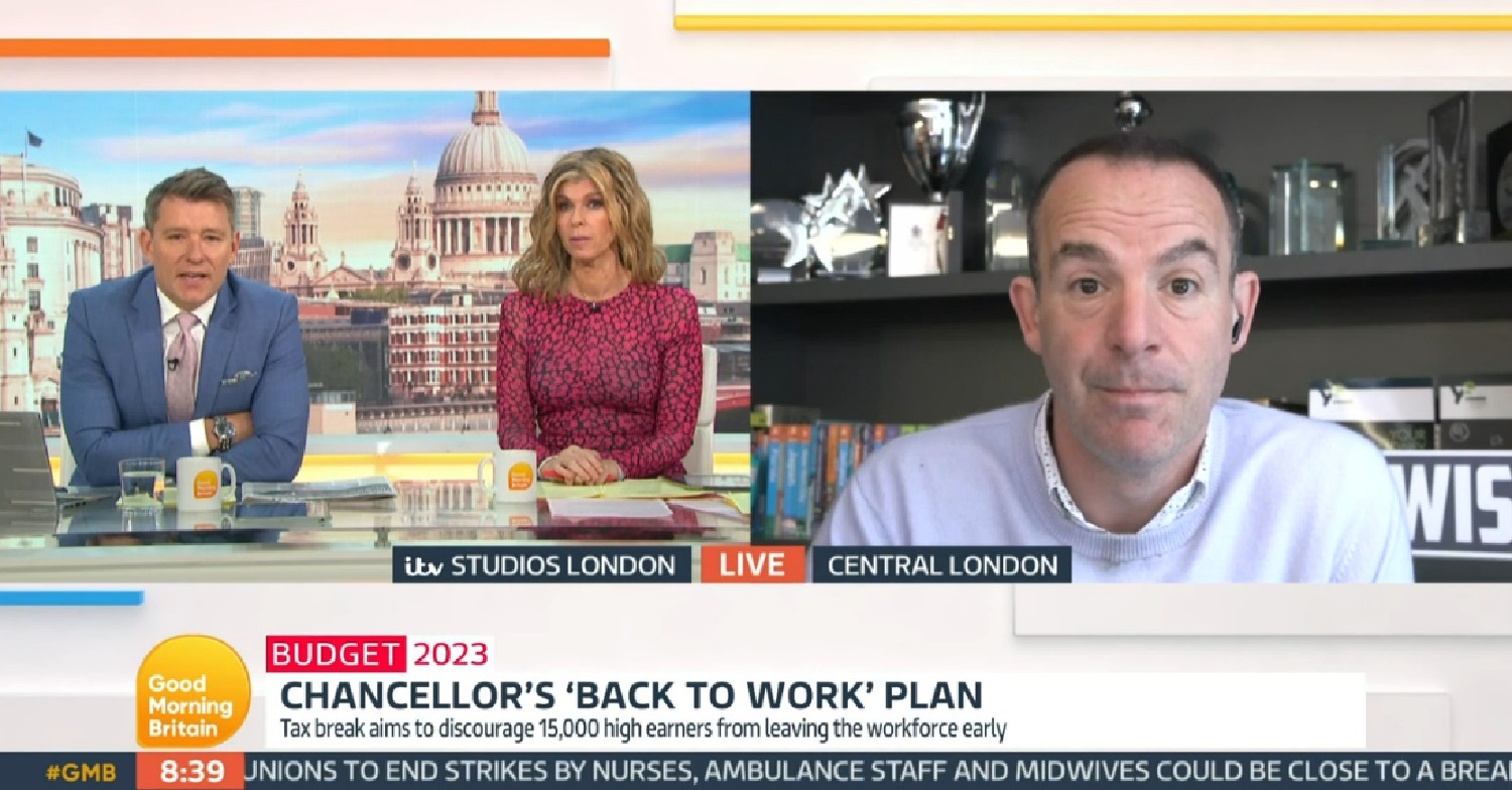 Ben Shephard and Kate Garraway speaking to Martin Lewis on GMB today