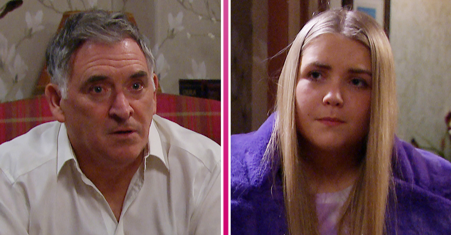 Emmerdale's Bob and Cathy look worried