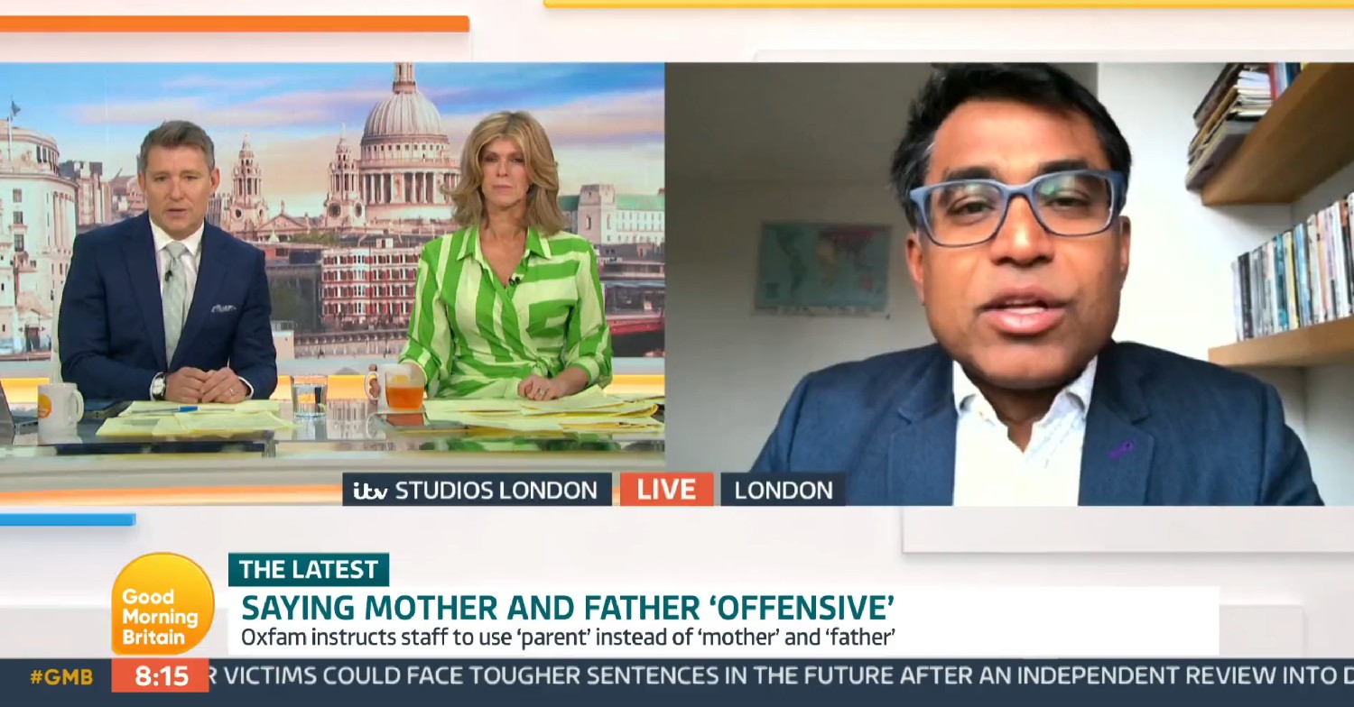 Ben Shephard and Kate Garraway speaking to a guest on GMB today