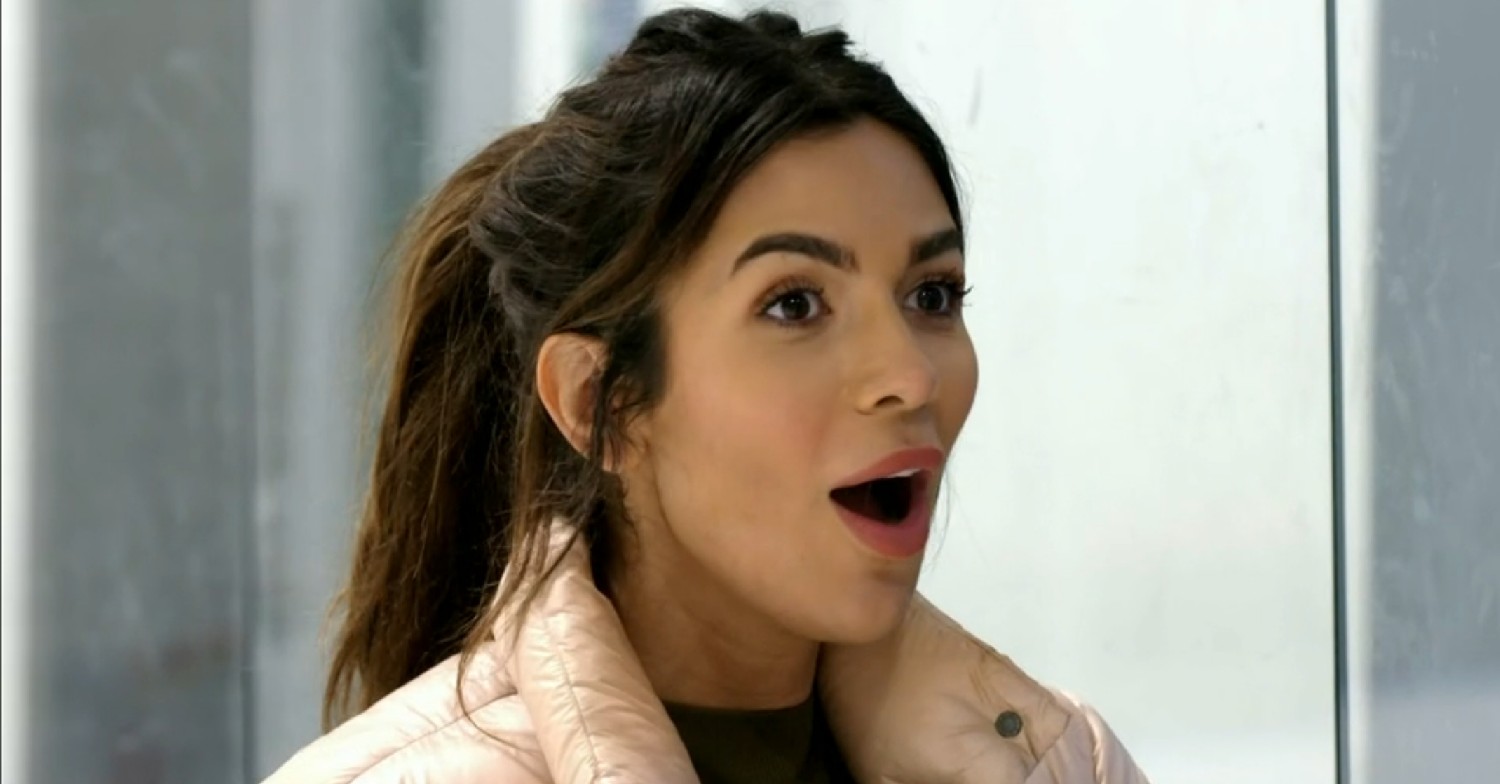 Ekin-Su looking shocked on Dancing On Ice