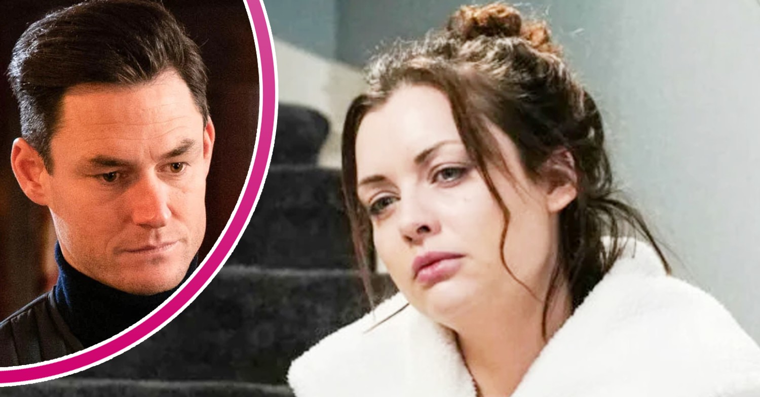 Whitney looks upset on EastEnders; inset, Zack looks pensive (Credit: BBC/Composite: Entertainment Daily)