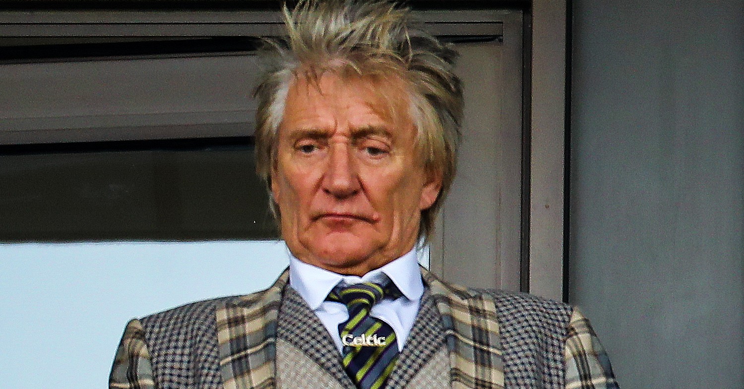 Rod Stewart wearing a suit