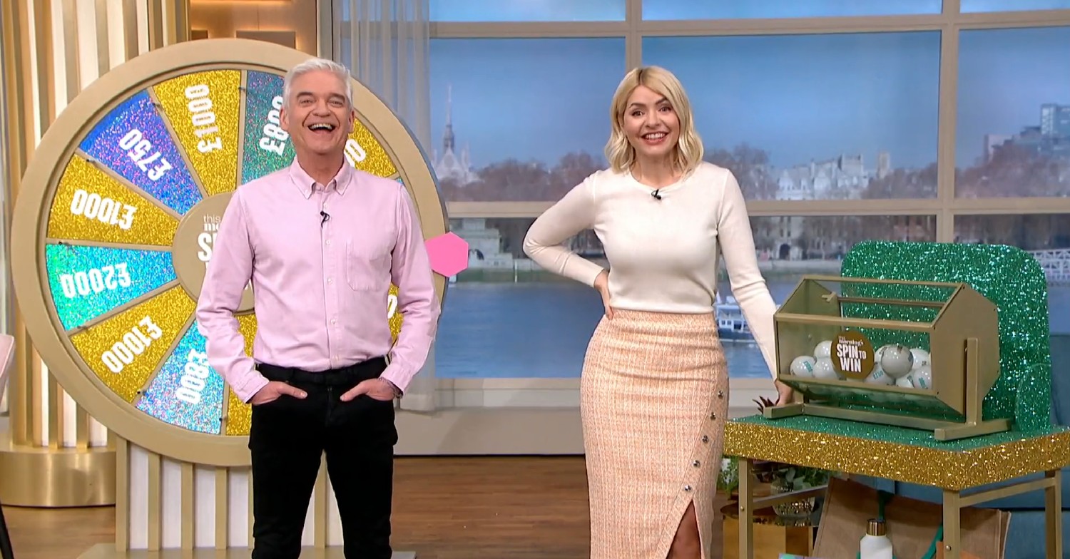 Holly Willoughby and Phillip Schofield hosting Spin to Win on This Morning today