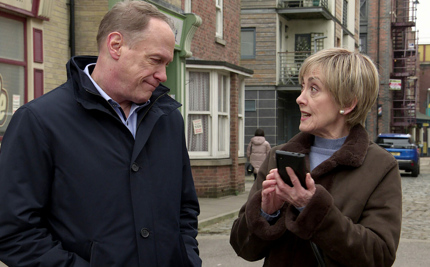 Stephen in Coronation Street looks resigned as Elaine pesters him