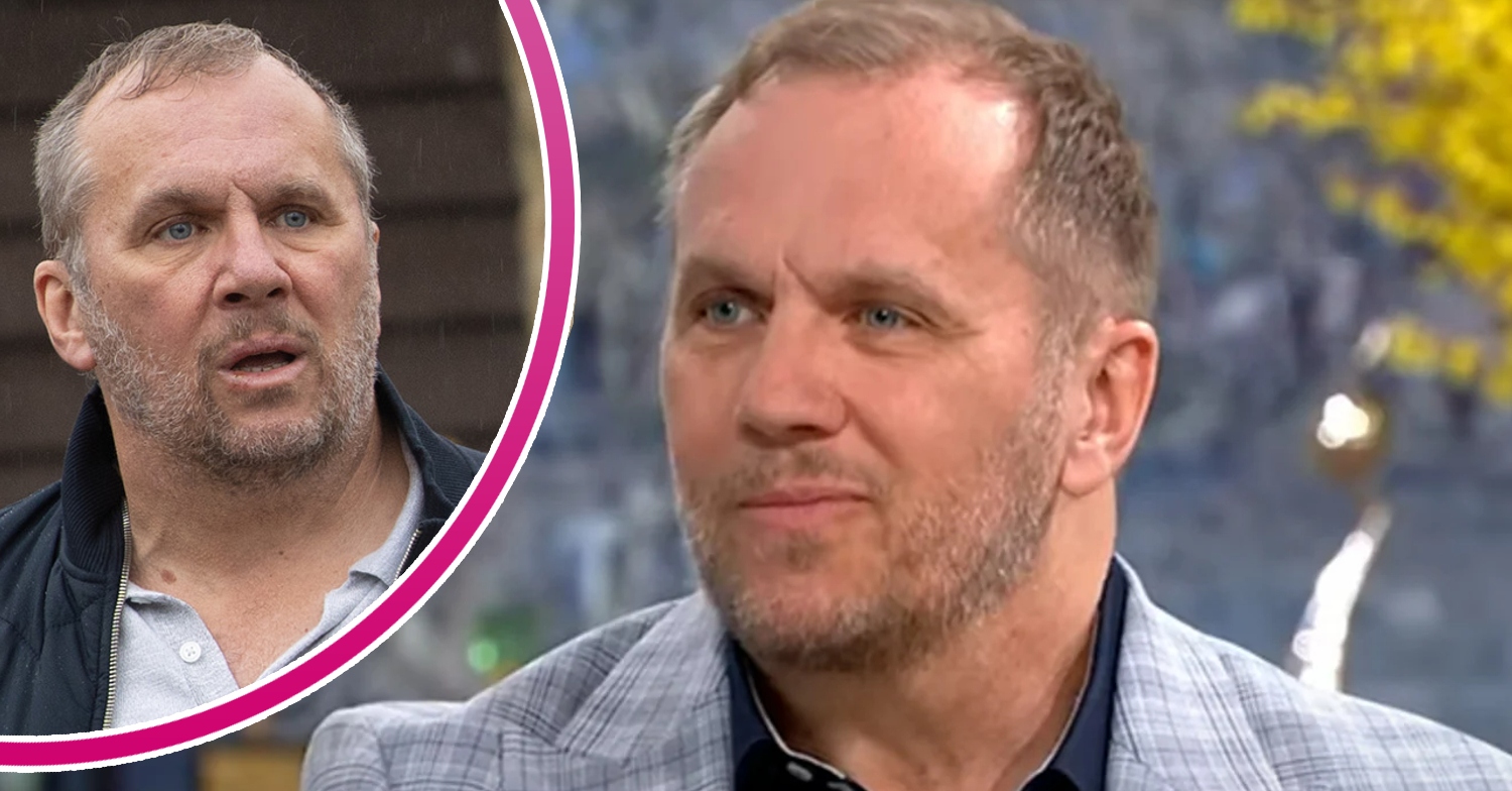 Emmerdale's Dean Andrews and, in a bubble, Will Taylor