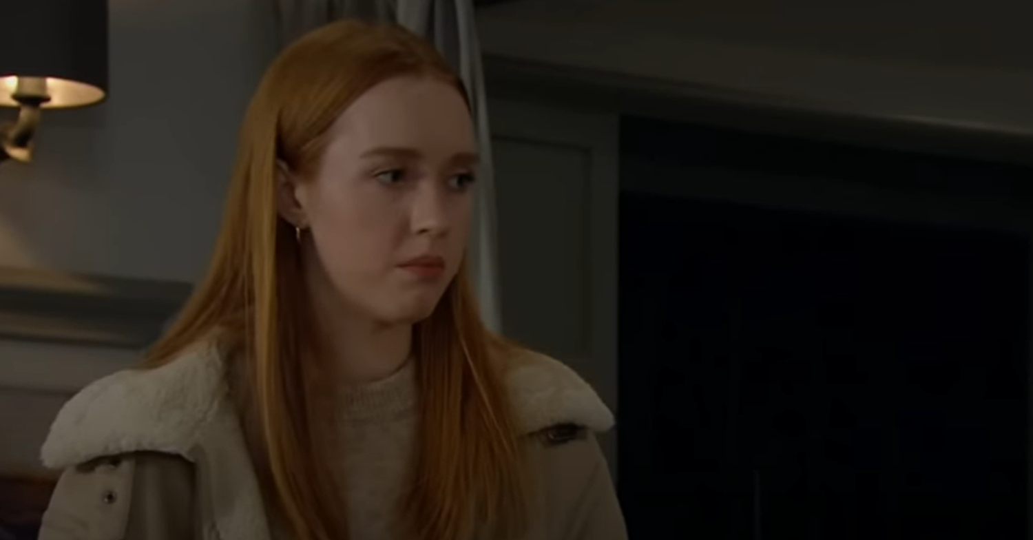 Emmerdale's Chloe looks uncomfortable