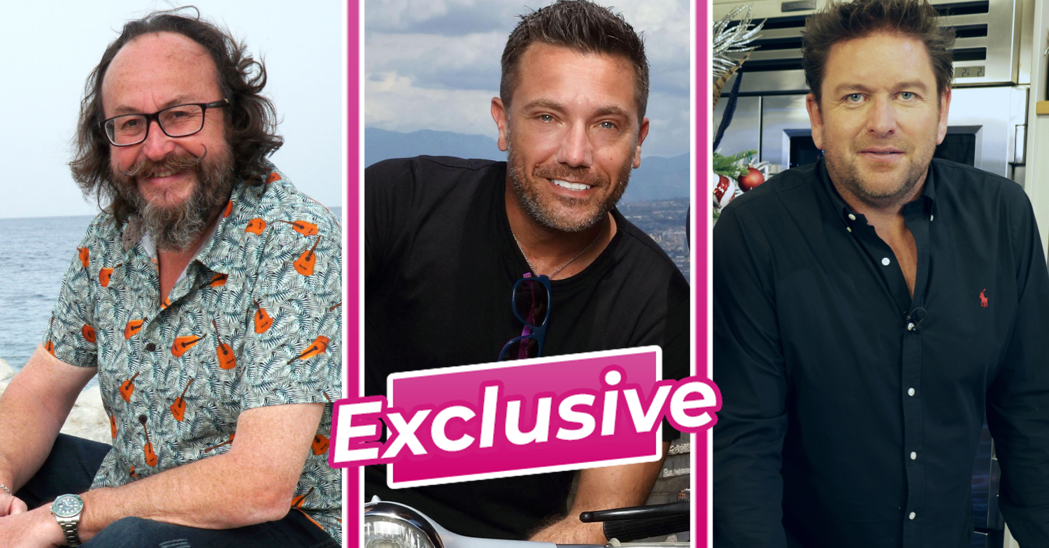 Dave Myers, Gino D'Acampo and James Martin smile