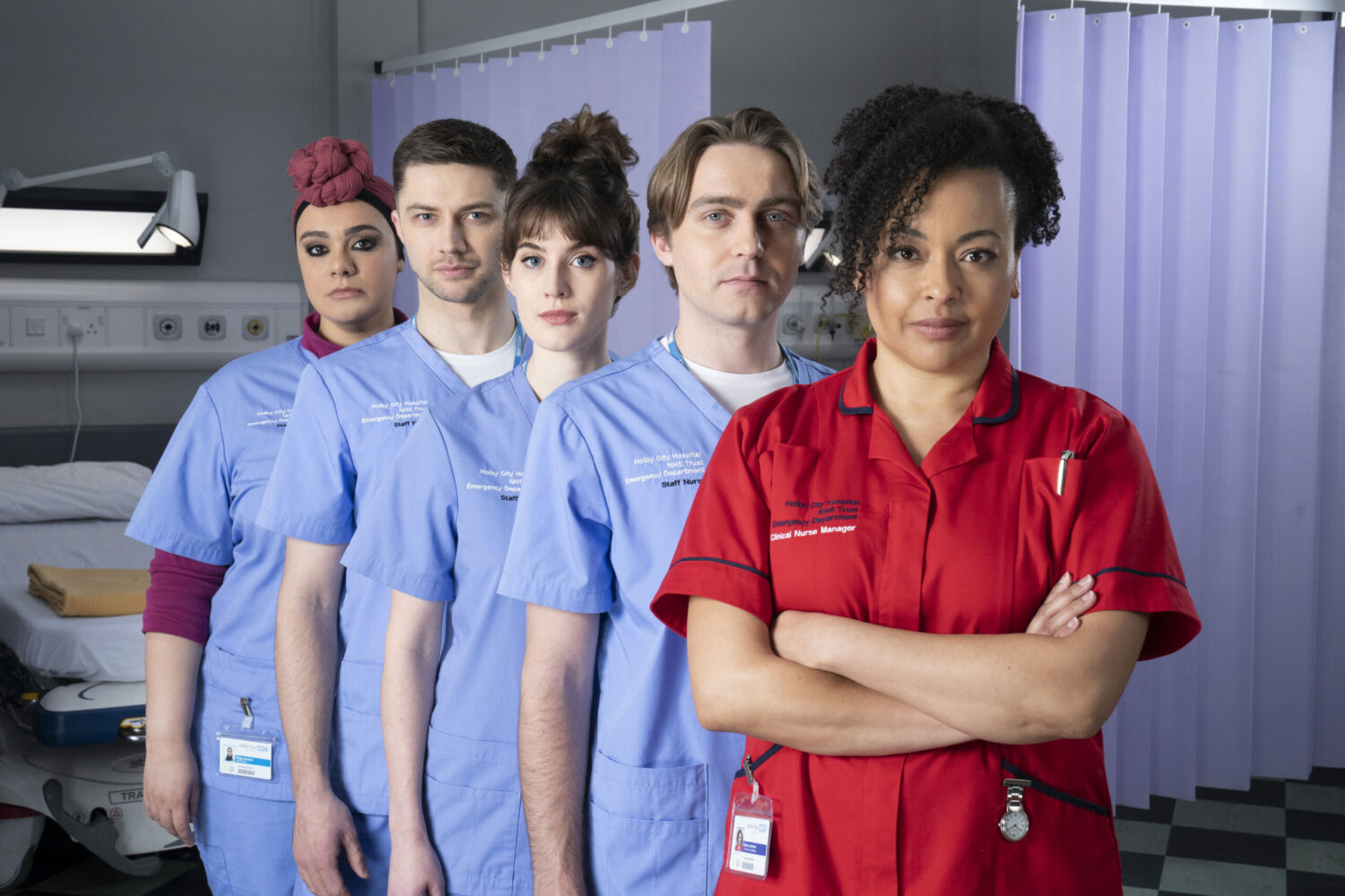 Sarah Seggari, Eddie-Joe Robinson, Anna Chell, Barney Walsh, Jaye-Jacobs join Casualty in their nurses scrubs