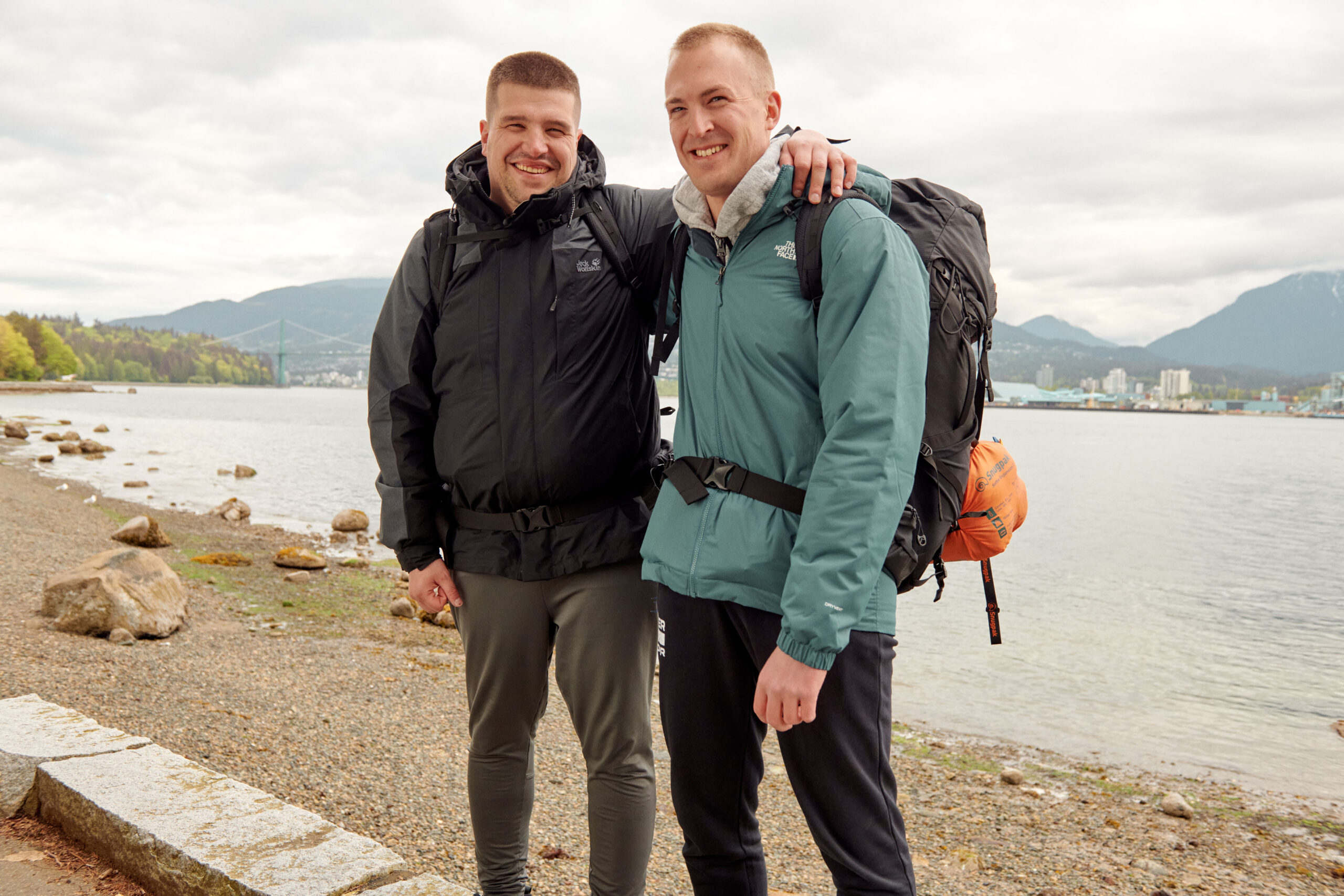 Marc and Michael smile on Race Across the World