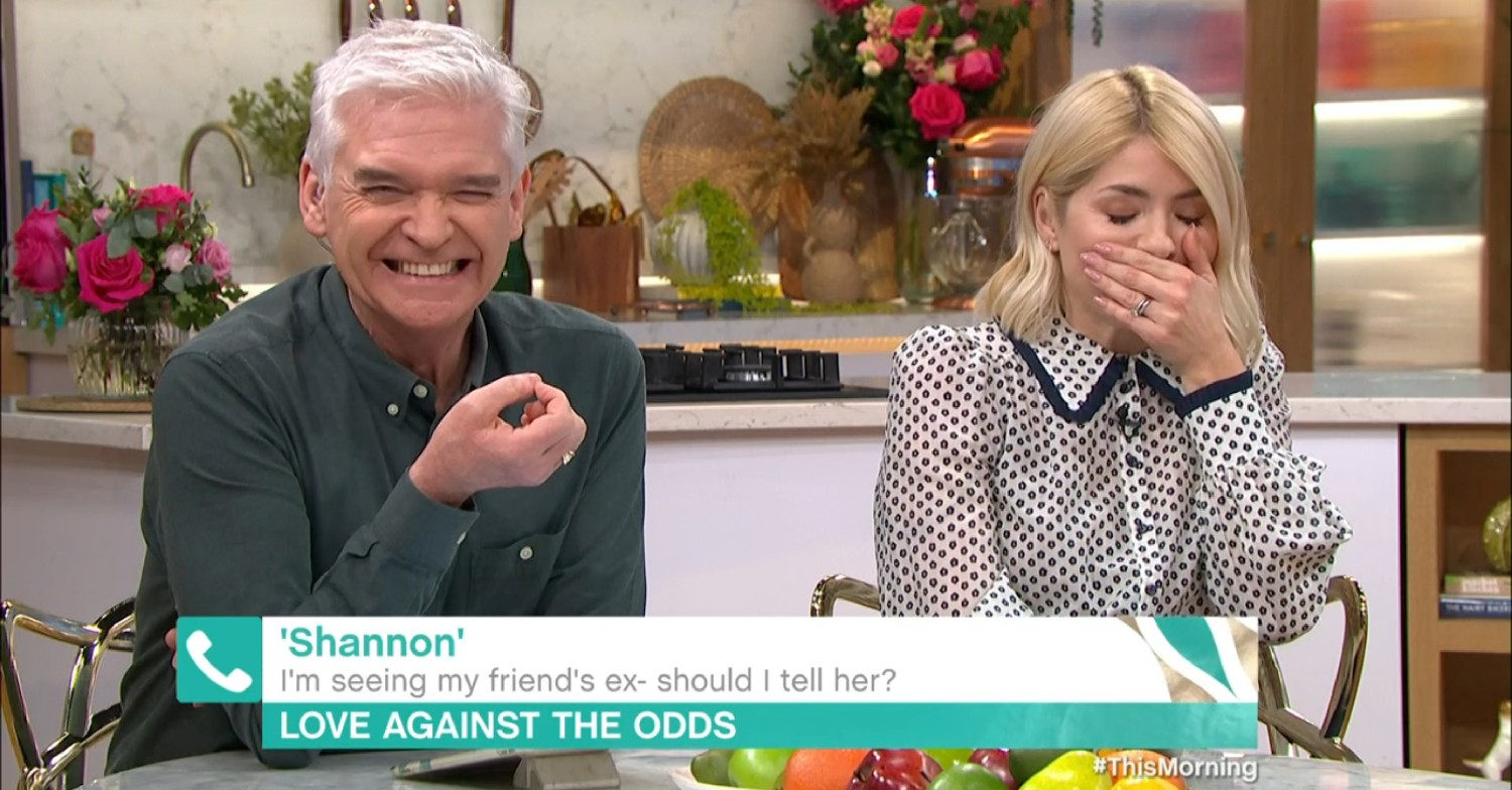 Holly Willoughby and Phillip Schofield laughing on This Morning 