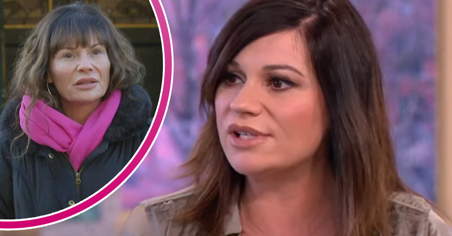 Emmerdale's Lucy Pargeter and, in a bubble, Chas Dingle