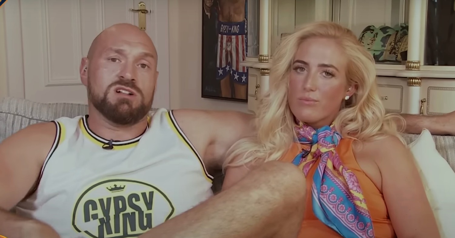 Tyson Fury and Paris Fury being interviewed 