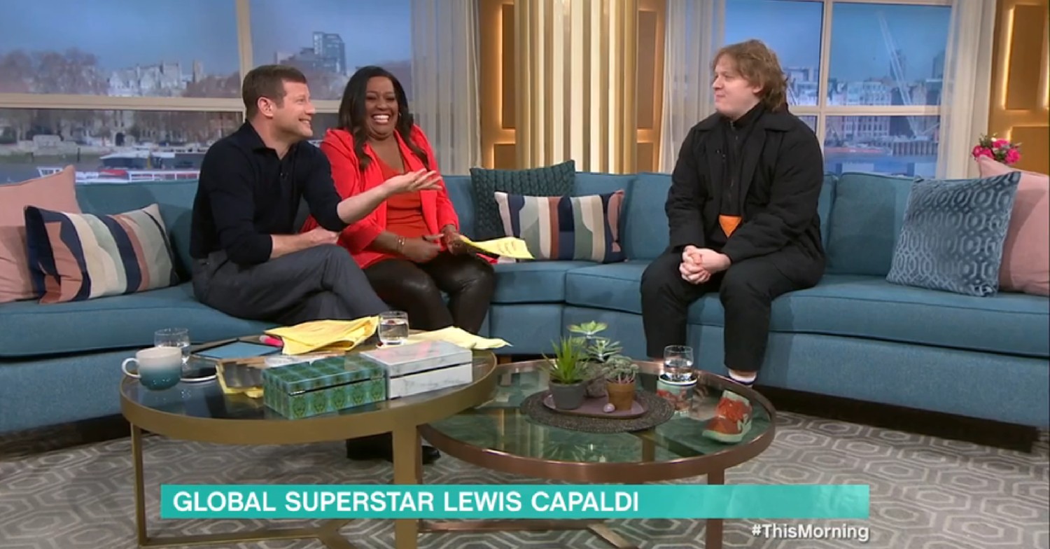 Lewis Capaldi speaking to Alison Hammond and Dermot O'Leary on This Morning today