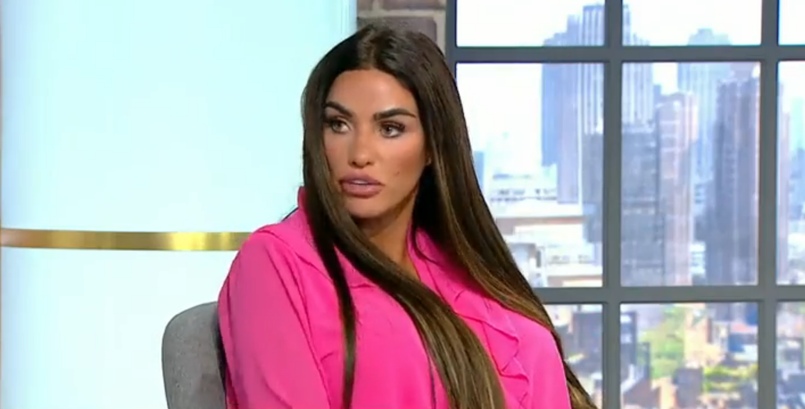 Katie Price frowns on Jeremy Vine show