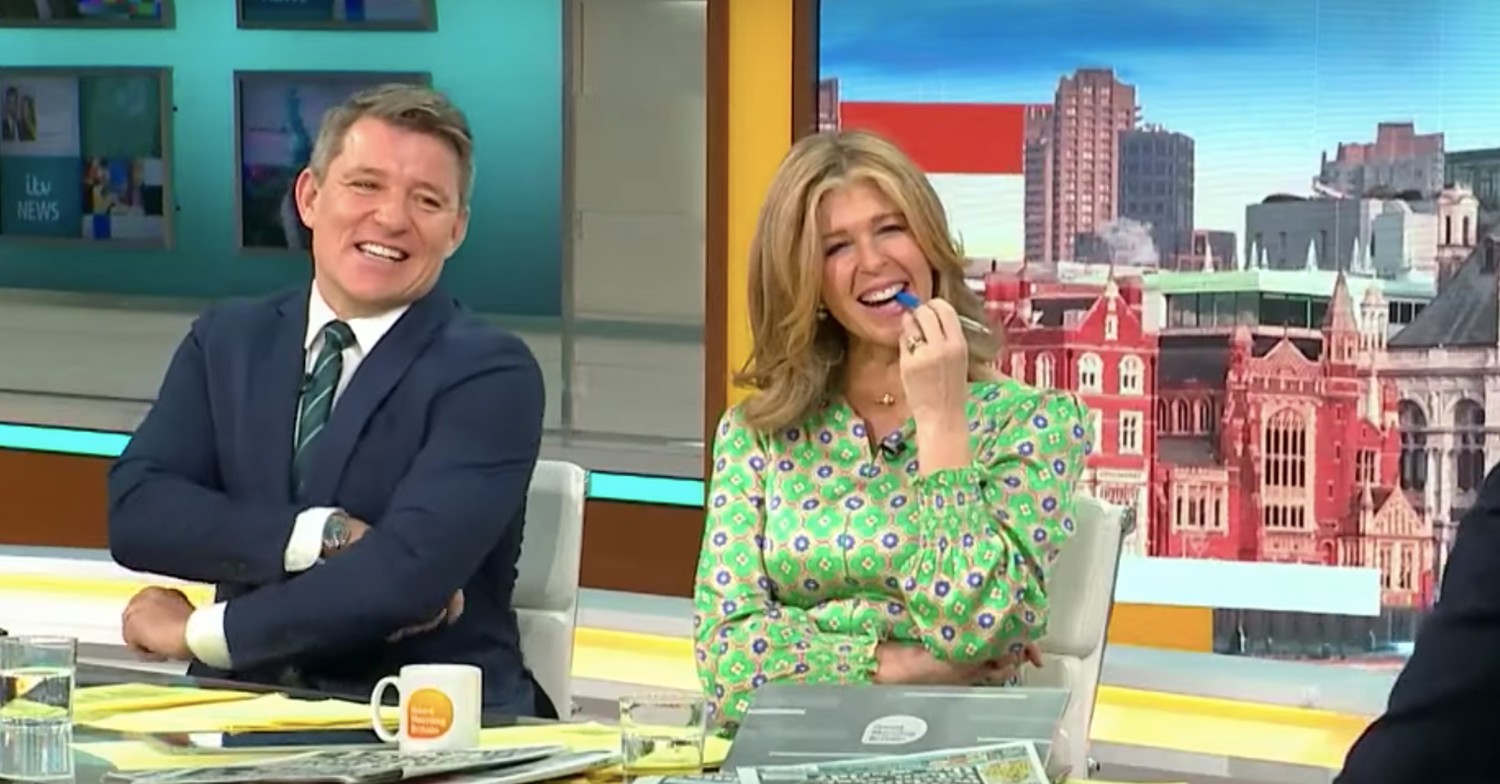 Kate Garraway and Ben smiling on GMB