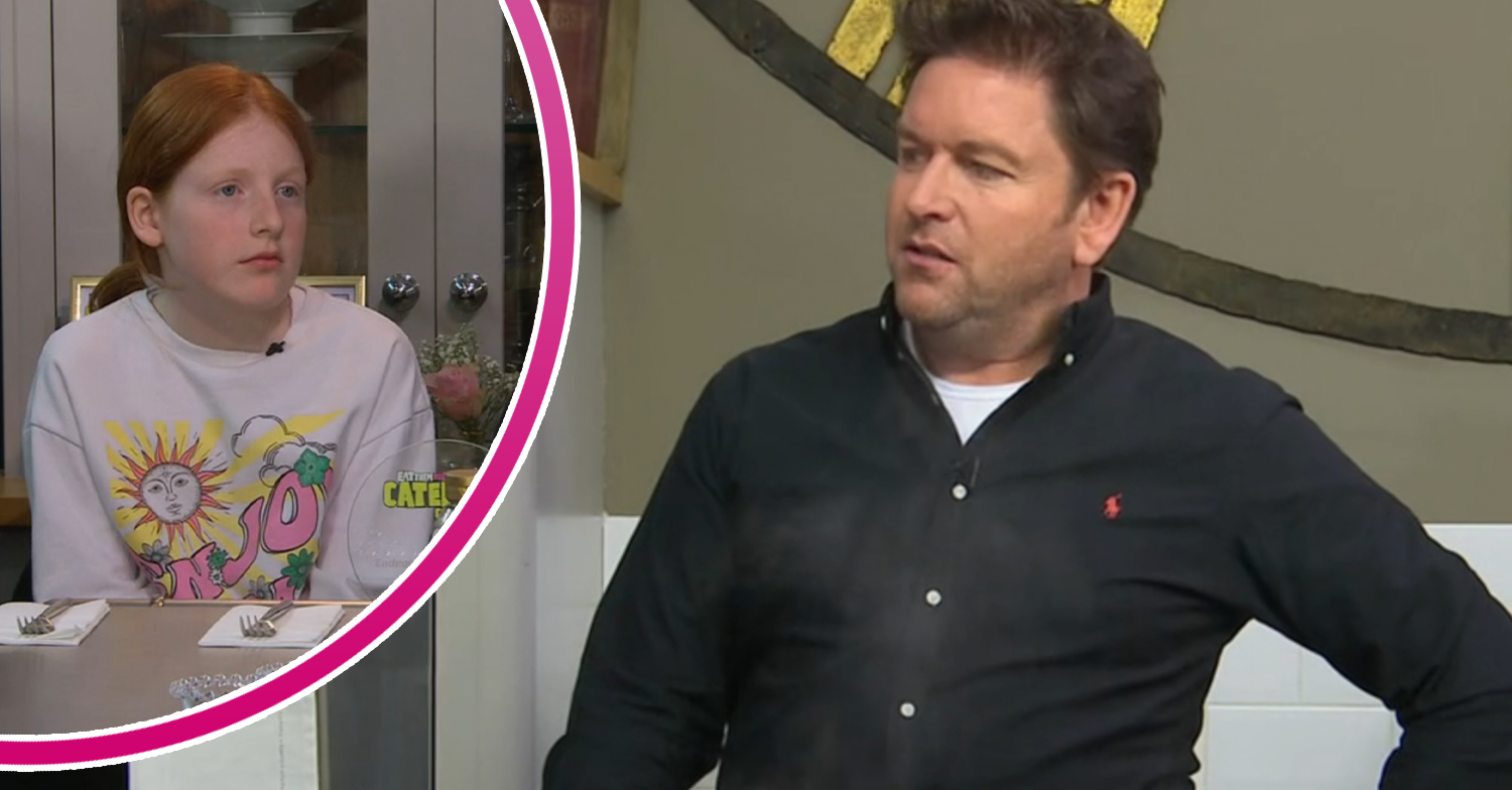 James Martin talking to a school child on Saturday Morning