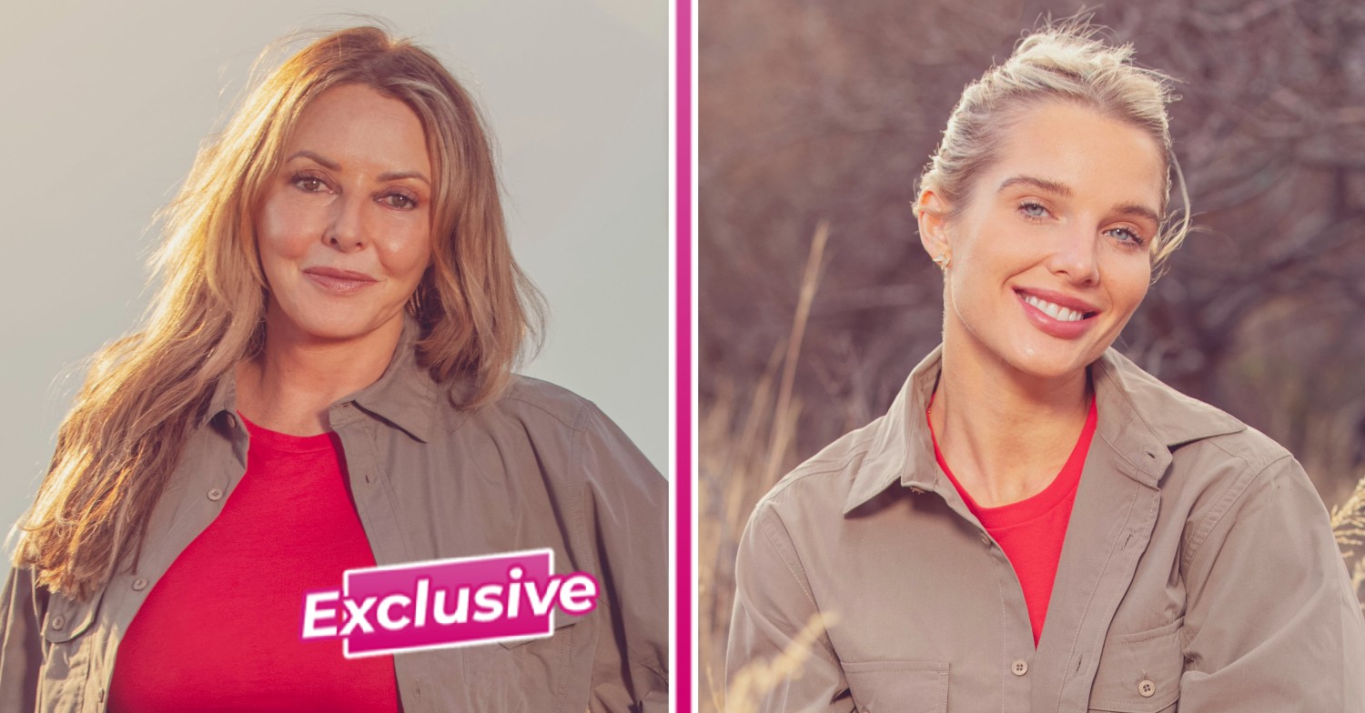 Carol Vorderman and Helen Flanagan smiling on I'm A Celebrity South Africa