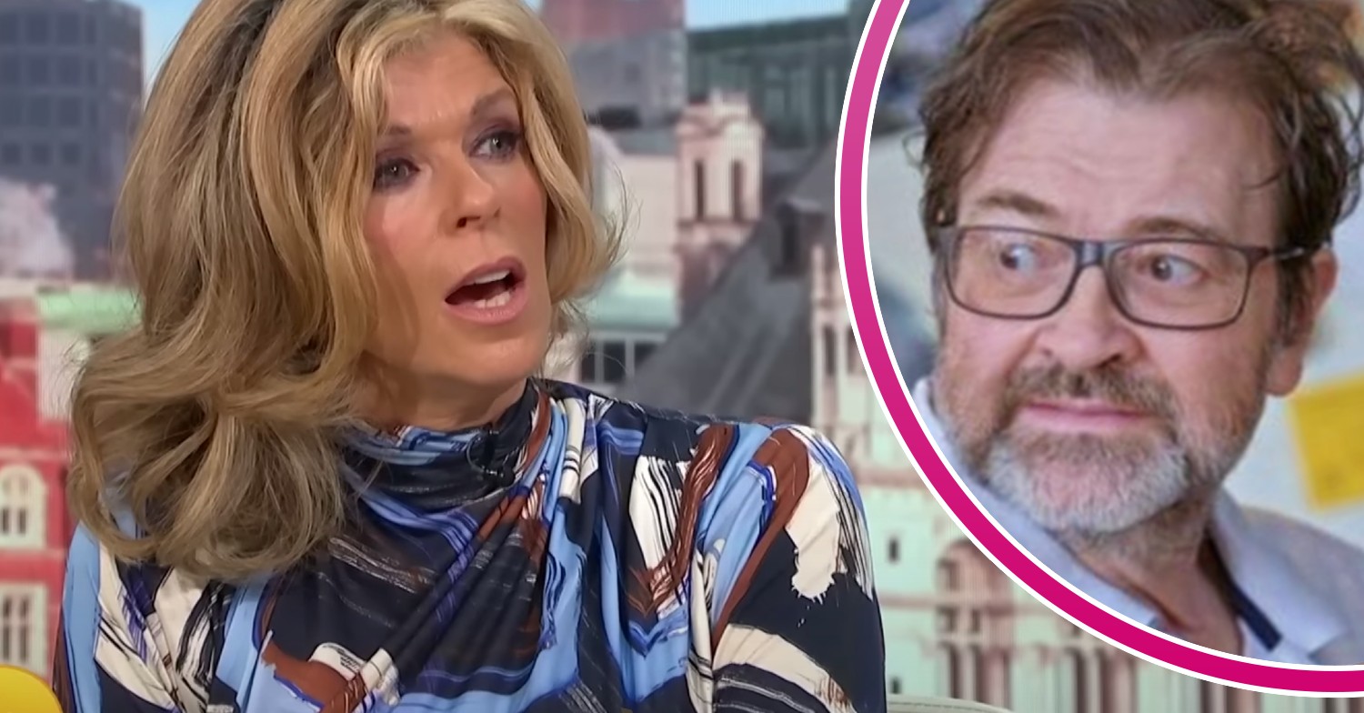 Kate Garraway speaks on GMB, Derek Draper looks to his side