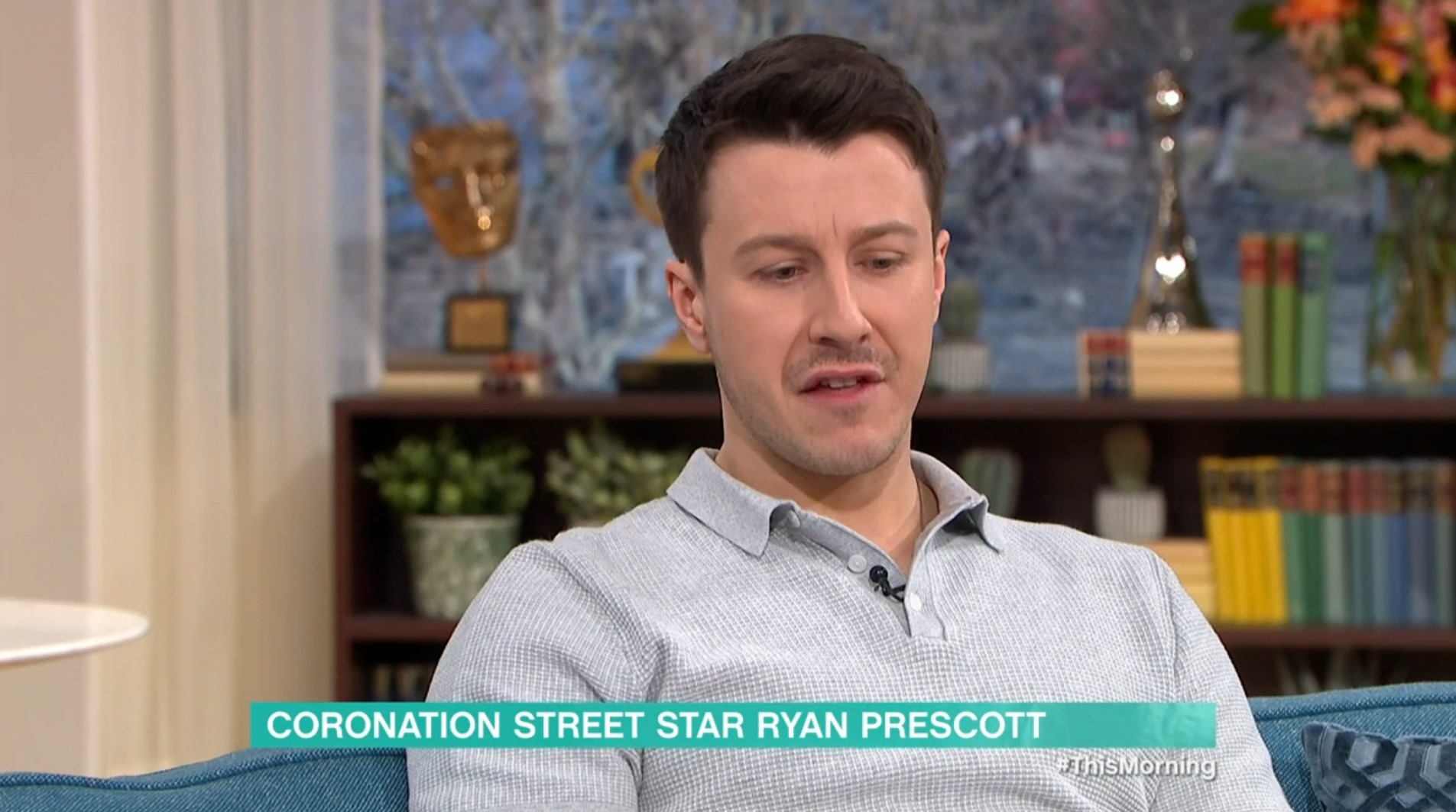 Coronation Street star Ryan Prescott looks serious as he discusses acid attack storyline on This Morning