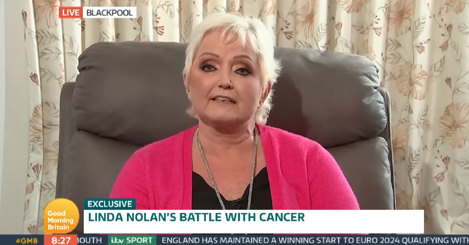 Linda Nolan speaking about cancer on GMB