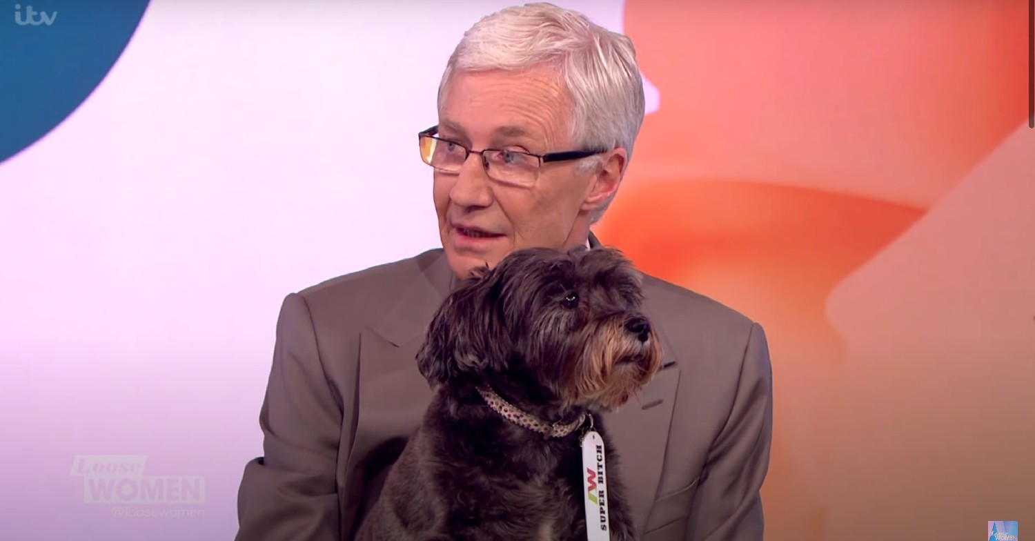 Paul O'Grady with one of his dogs, Olga, on Loose Women