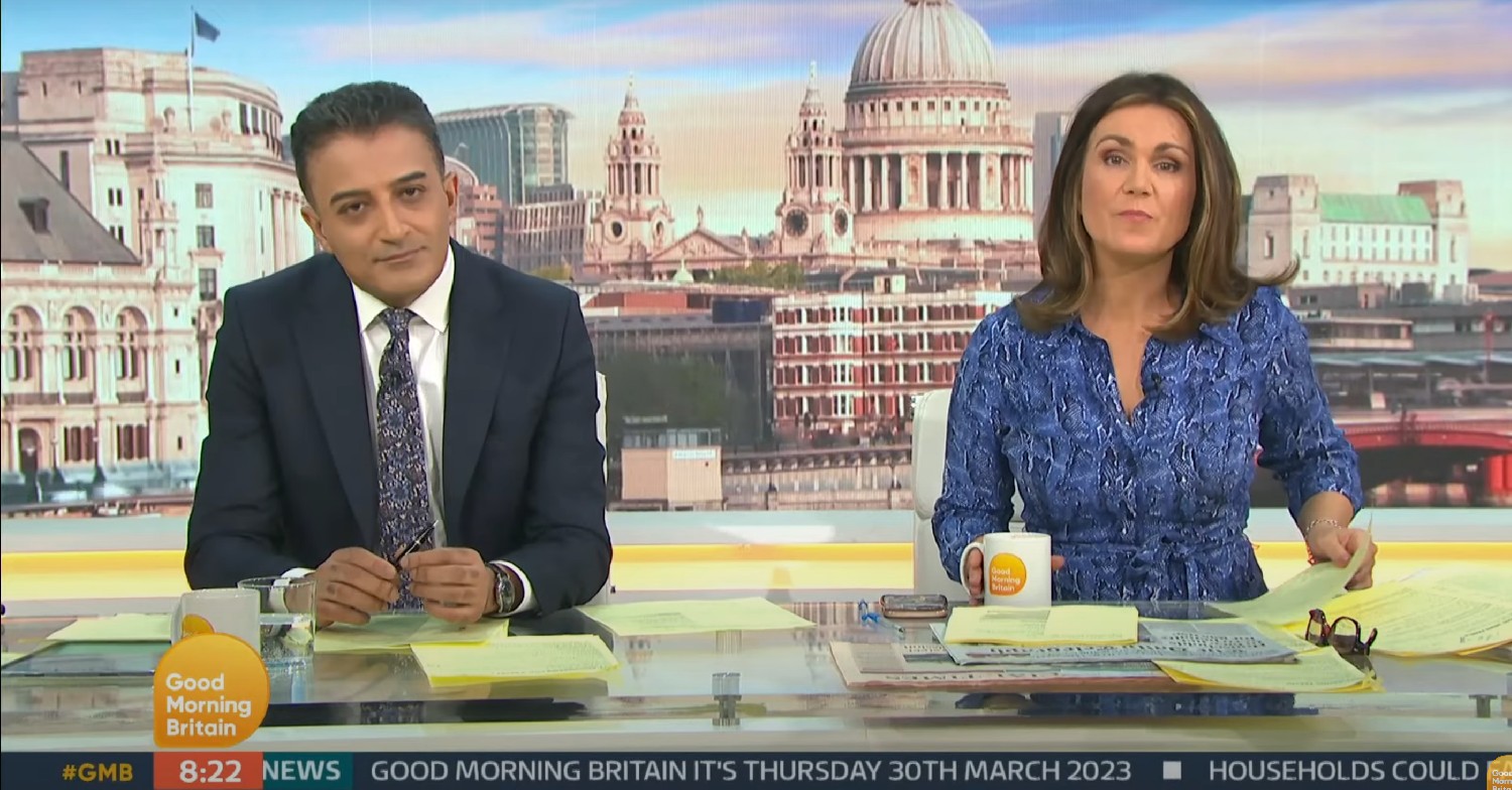 Adil Ray and Susanna Reid on ITV Good Morning Britain