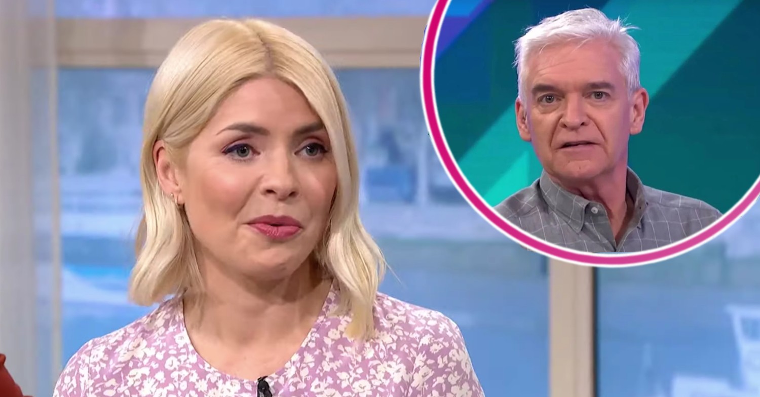 Holly Willoughby on This Morning today with Phil looking shocked