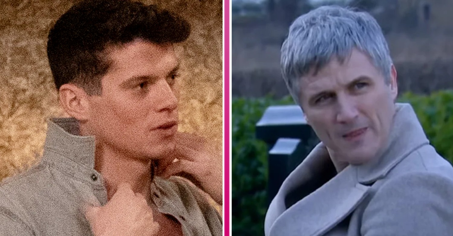 Composite of Nicky and Caleb on Emmerdale, both looking shady (Credit: ITV/Composite: Entertainment Daily)